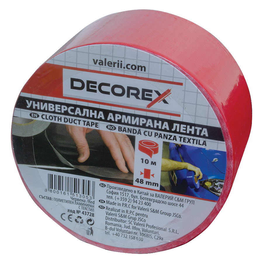 АРМИРАНА ЛЕНТА ЧЕРВЕНА DECOREX 48ММ*10М АРМИРАНА ЛЕНТА ЧЕРВЕНА DECOREX 48ММ*10М
