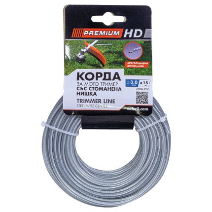 КОРДА ЗА МОТО ТРИМЕР 3.0*15М СТ.Н. КРЪГЛА PREMIUM HD