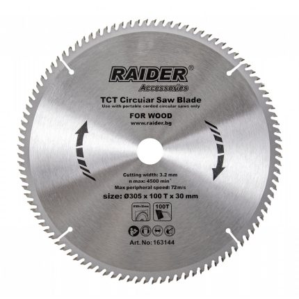 Диск за циркуляр за дърво ø305x100Tx30mm