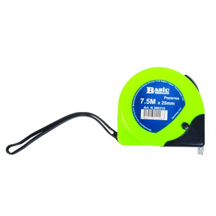 Ролетка пластмасова с двоен стоп 7.5m x 25mm Basic Skillco