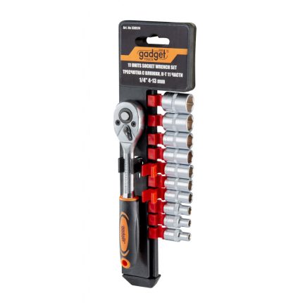 Тресчотка с вложки к-т 11 части 1/4" 4-13mm GADGET
