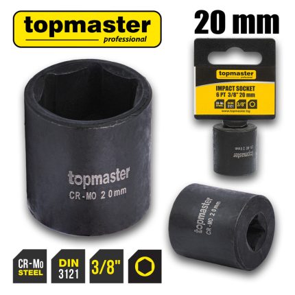 Вложка ударна 6 стенна 3/8"х20mm TMP