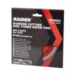 Диск диамантен TURBO тънък 125x22.2mm RAIDER RD-DD22